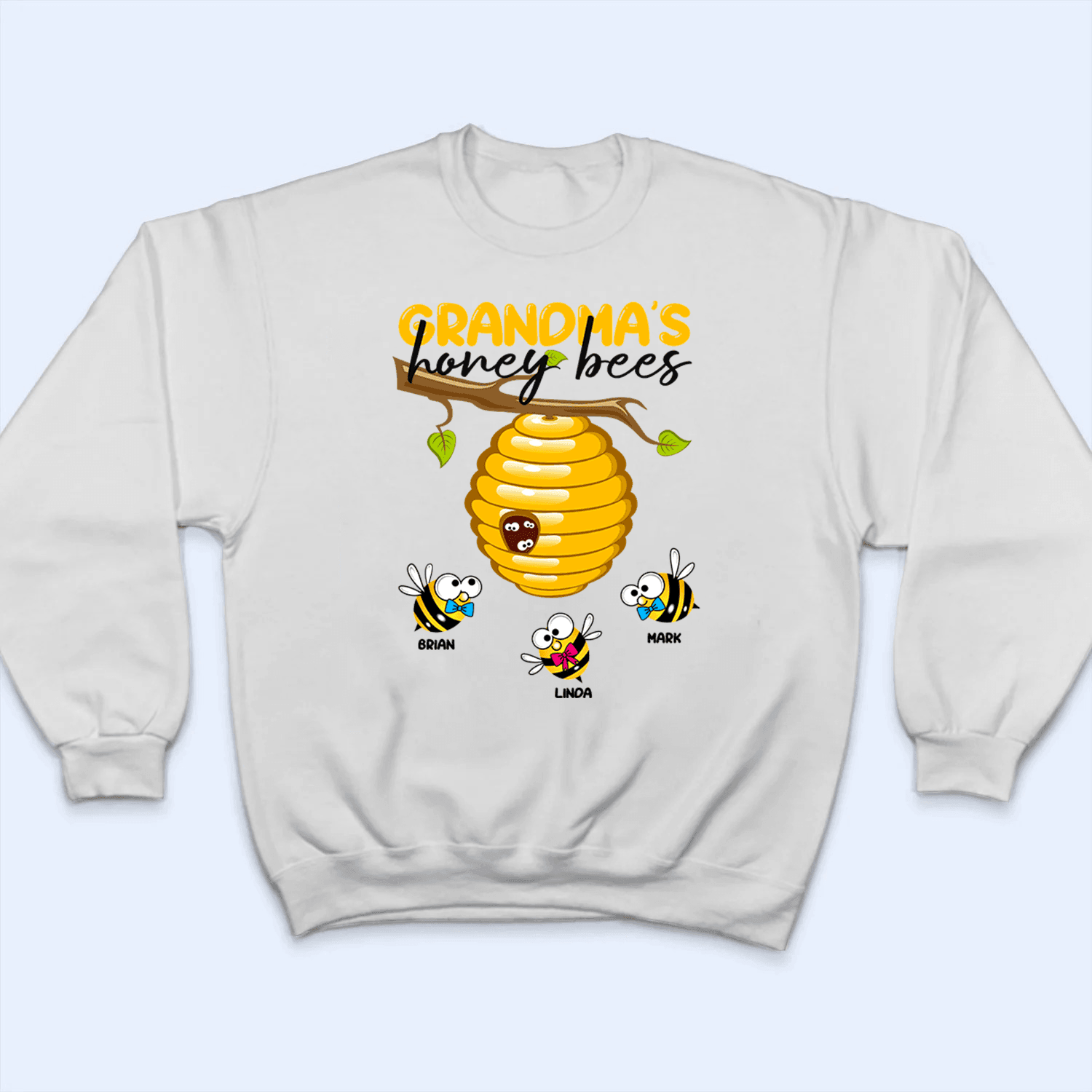 Grandma's Honey Bees - Personalized Custom T Shirt - Gift for Grandma/Nana/Mimi, Mom, Wife, Grandparent - Suzitee Store