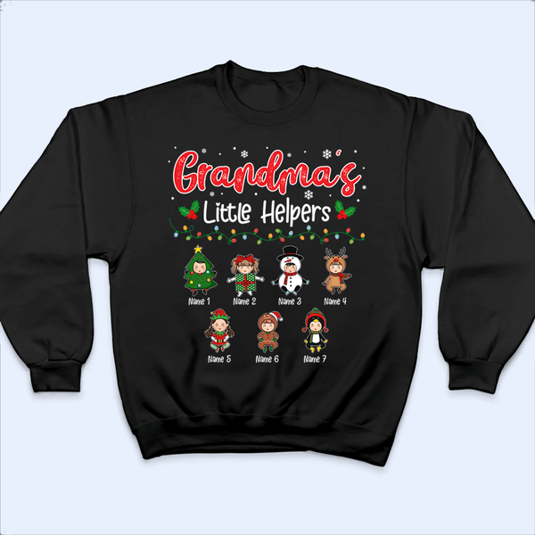 Grandma's Little Helpers - Personalized Custom T Shirt - Christmas, Birthday, Loving, Funny Gift for Grandma/Nana/Mimi, Mom, Wife, Grandparent