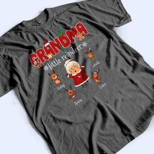 Grandma's Little Reindeer - Personalized Custom T Shirt - Birthday, Loving, Funny Gift for Grandma/Nana/Mimi, Mom, Wife, Grandparent - Suzitee Store