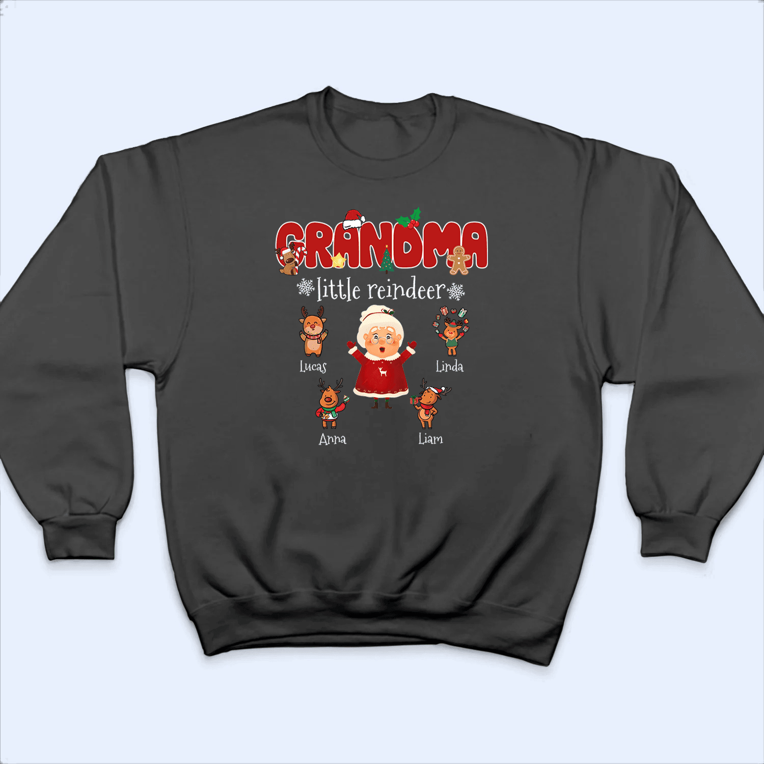 Grandma's Little Reindeer - Personalized Custom T Shirt - Birthday, Loving, Funny Gift for Grandma/Nana/Mimi, Mom, Wife, Grandparent - Suzitee Store