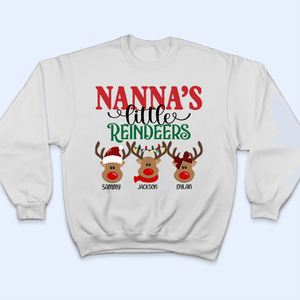 Grandma's Little Reindeers Christmas - Personalized Custom T Shirt - Gift for Grandma/Nana/Mimi, Mom, Wife, Grandparent - Suzitee Store