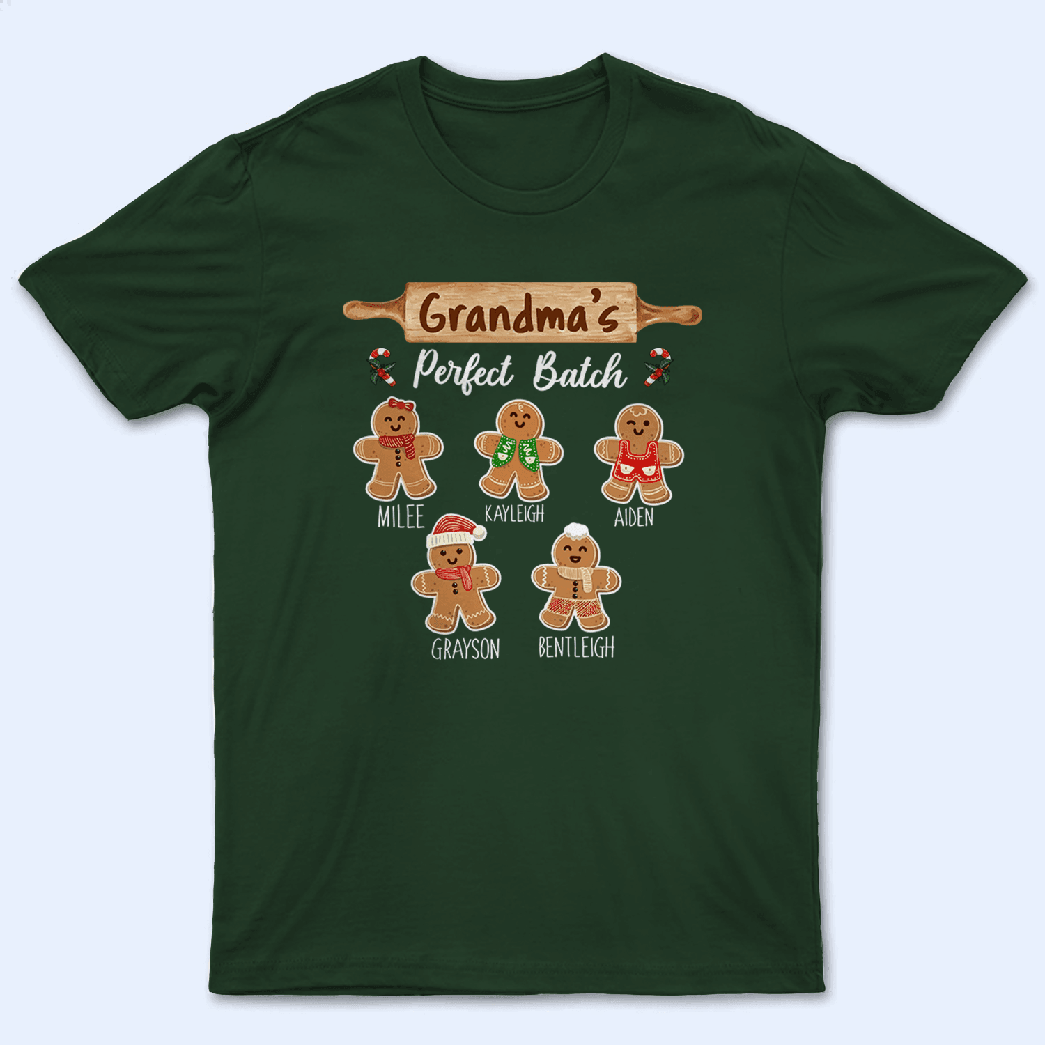 Grandma's Perfect Batch - Personalized Custom T Shirt - Christmas, Holiday, Xmas, Loving, Funny Gift for Grandma/Nana/Mimi, Mom, Wife, Grandparent - Suzitee Store