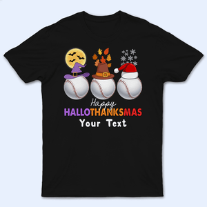 Happy Hallothanksmas - Personalized Custom T Shirt - Birthday, Loving, Funny Gift for Grandma/Nana/Mimi, Mom, Wife, Grandparent - Suzitee Store