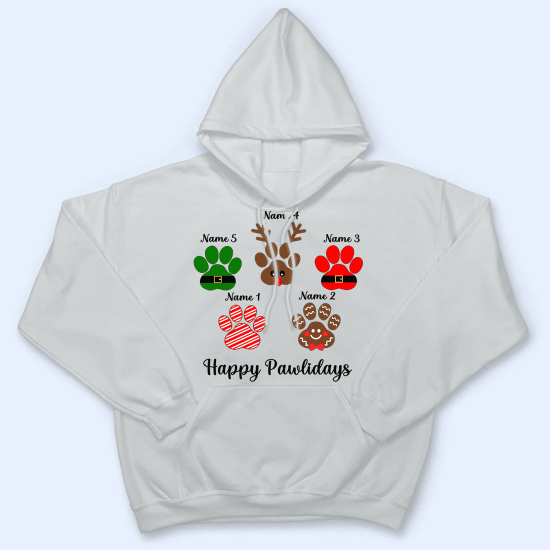 Personalized Happy Pawlidays t-shirt, alternate view 5