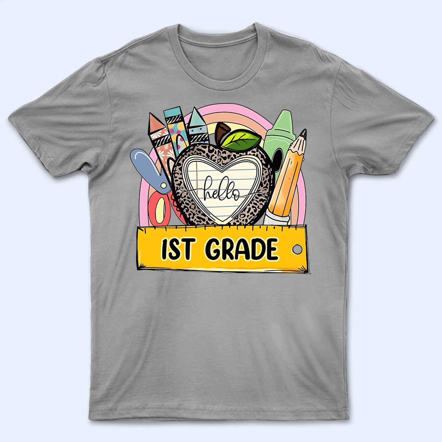 Hello 1st Grade - Personalized Custom T Shirt - Birthday, Loving, Funny Gift for Teacher, Kindergarten, Preschool, Pre K, Paraprofessional - Suzitee Store