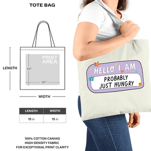 Hello I Am - Personalized Custom Tote Bag - Back To School, First Day Of School, Birthday, Loving, Funny Gift for Teacher, Kindergarten, Preschool, Pre K, Paraprofessional, Educator - Suzitee Store