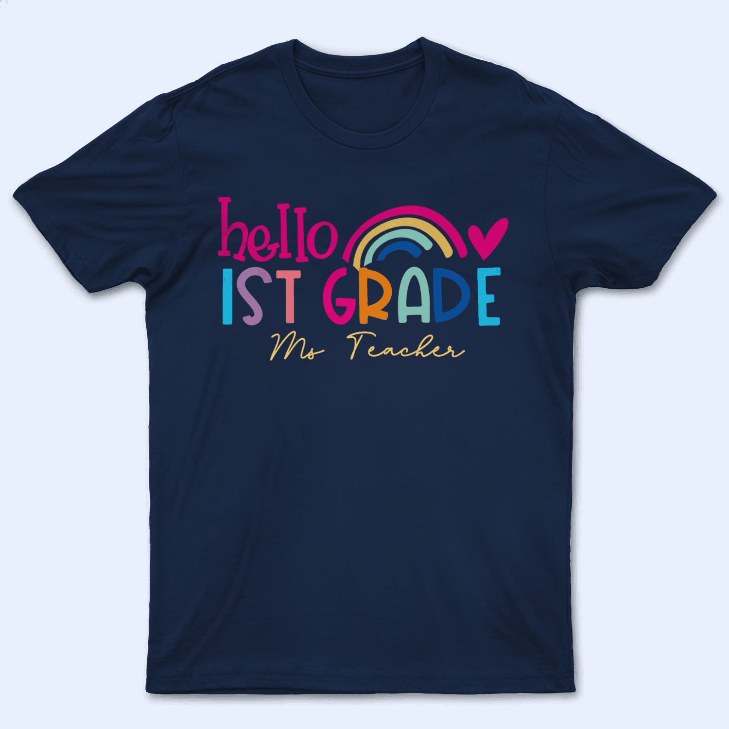 Hello School - Back to School Teacher Shirt Design - Personalized Custom T Shirt - Birthday, Loving, Funny Gift for Teacher, Kindergarten, Preschool, Pre K, Paraprofessional - Suzitee Store
