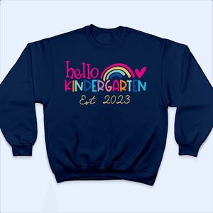Hello School - Back to School Teacher Shirt Design - Personalized Custom T Shirt - Birthday, Loving, Funny Gift for Teacher, Kindergarten, Preschool, Pre K, Paraprofessional - Suzitee Store