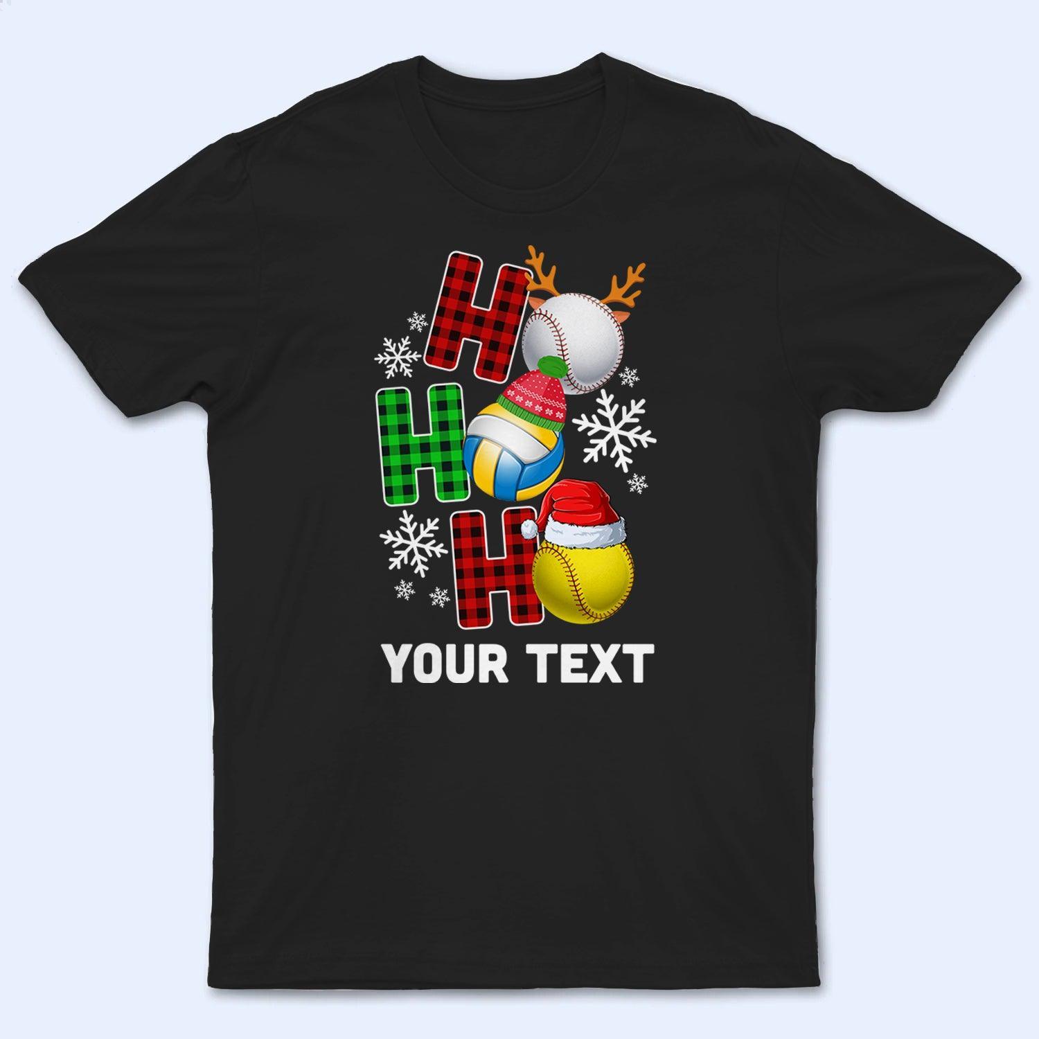 HO HO HO Christmas Sport - Personalized Custom T Shirt - Birthday, Loving, Funny Gift for Grandma/Nana/Mimi, Mom, Wife, Grandparent - Suzitee Store