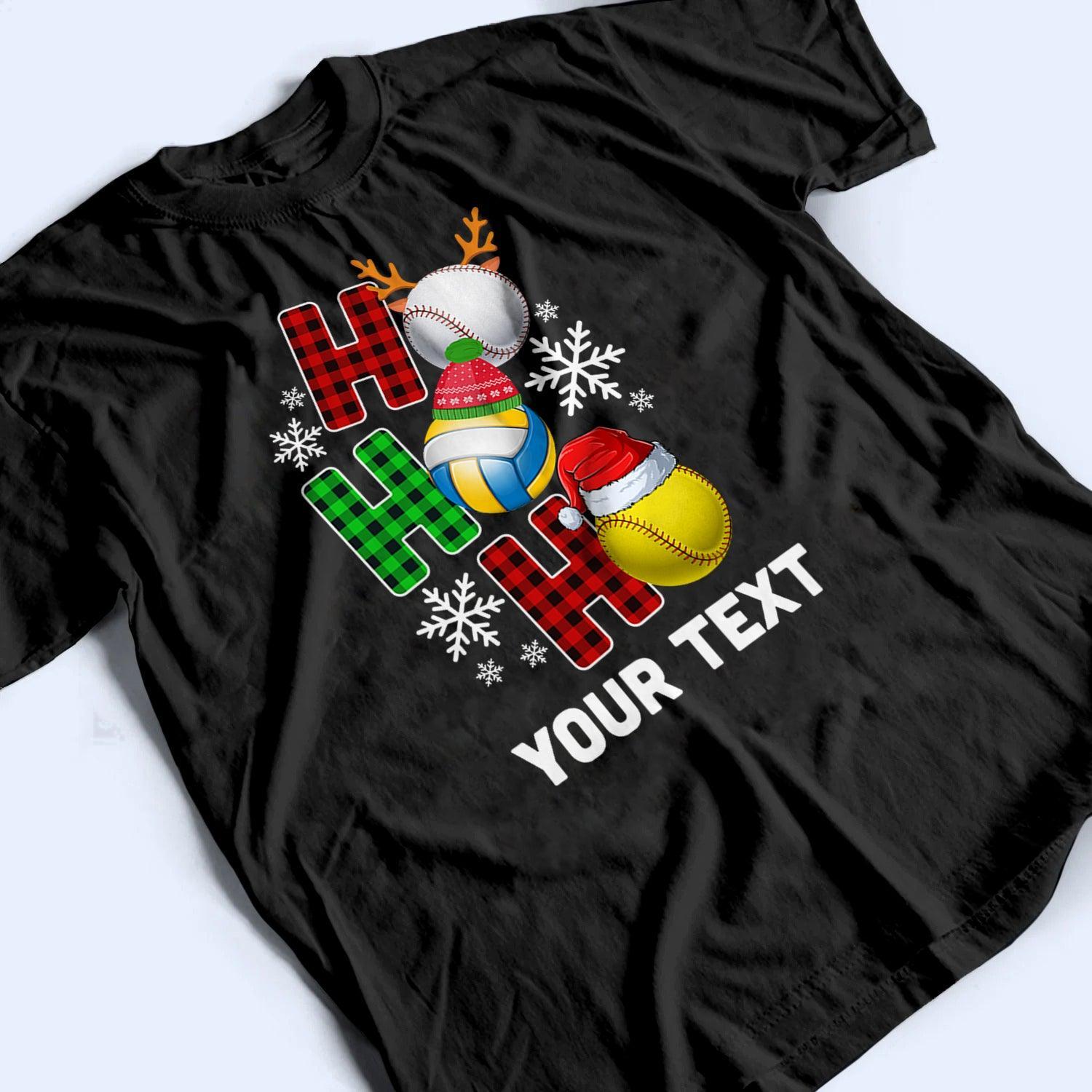 HO HO HO Christmas Sport - Personalized Custom T Shirt - Birthday, Loving, Funny Gift for Grandma/Nana/Mimi, Mom, Wife, Grandparent - Suzitee Store