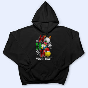 HO HO HO Christmas Sport - Personalized Custom T Shirt - Birthday, Loving, Funny Gift for Grandma/Nana/Mimi, Mom, Wife, Grandparent - Suzitee Store