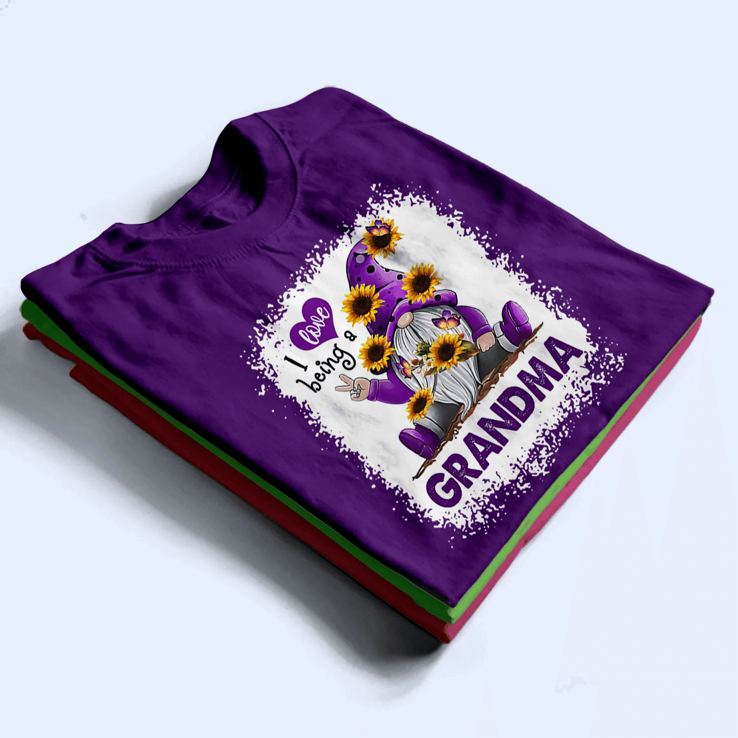 I Love Being A Grandma Gnome - Personalized Custom T Shirt - Birthday, Loving, Funny Gift for Grandma/Nana/Mimi, Mom, Wife, Grandparent - Purple - Suzitee Store
