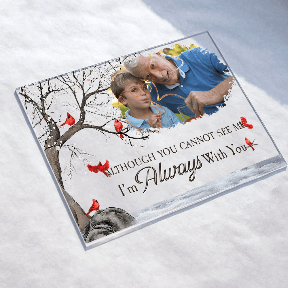 We're Always With You - Memorial Personalized Custom Puzzle Shaped Acrylic  Plaque - Sympathy Gift, Gift For Family Members