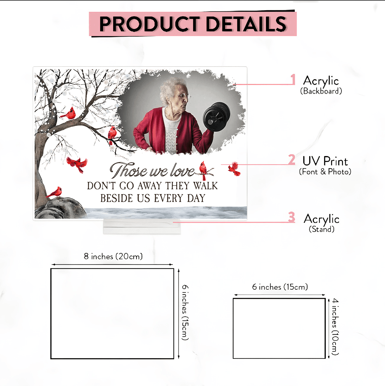 I'm Always With You - Family Memorial Gift Plaque - Custom Horizontal Acrylic Plaque - Personalized Gifts for Grandmas, Dads, Moms, Daughters, Family and Sons - Suzitee Store