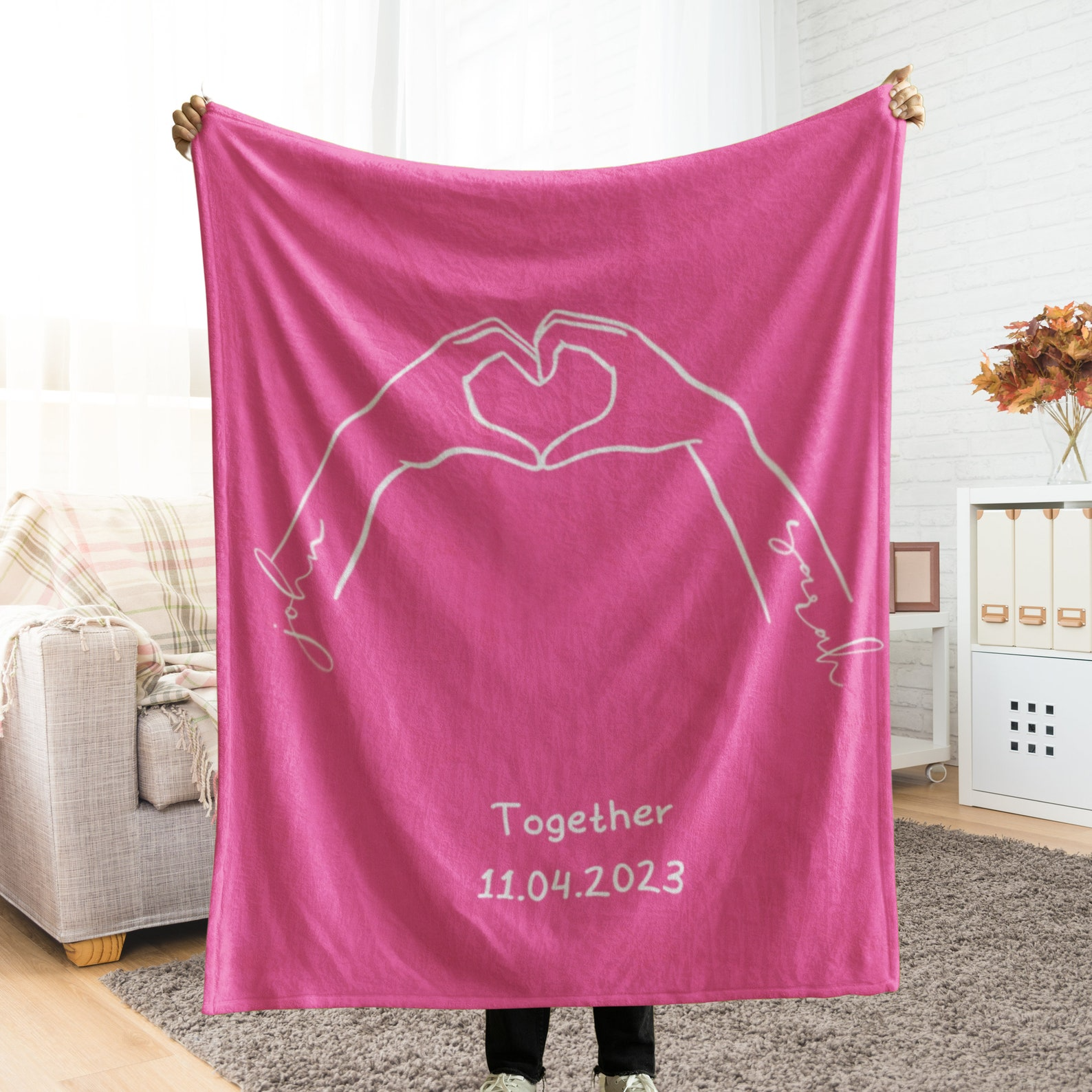 You & Me Couple Blanket - Personalized Custom Blanket - Gift For Her/Him, Husband/Wife, Couples on Anniversary, Valentine's Day
