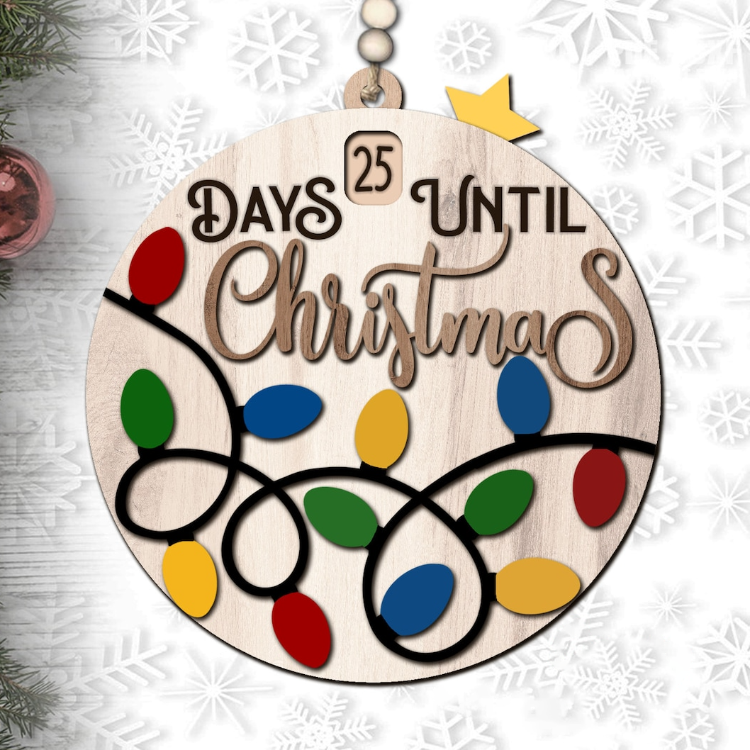 Personalized Christmas Countdown Ornament, alternate view 2