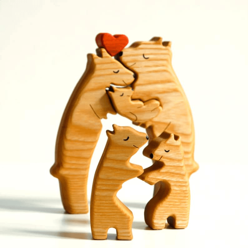 We Are One Wooden Bear Family Puzzle personalized family puzzle 3, alternate view 6