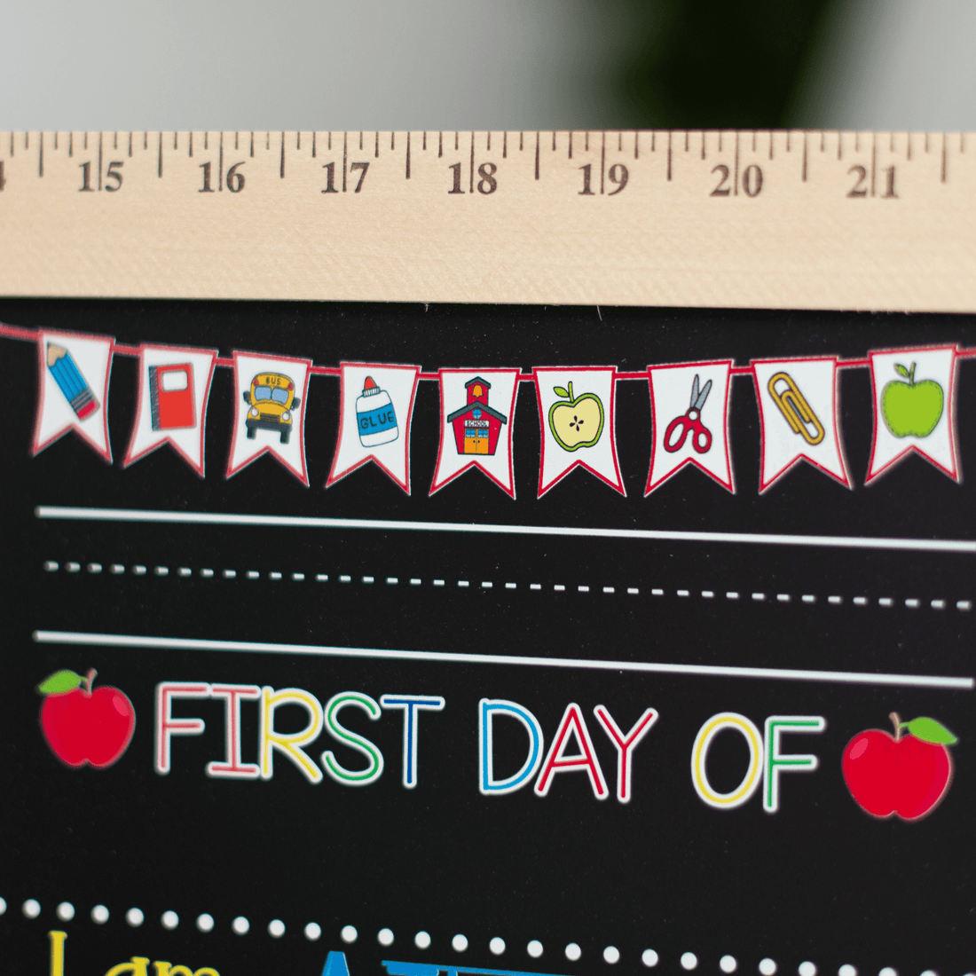 Custom First Day of School Sign, First Day of Kindergarten, 1st Day chalkboard, alternate view 5