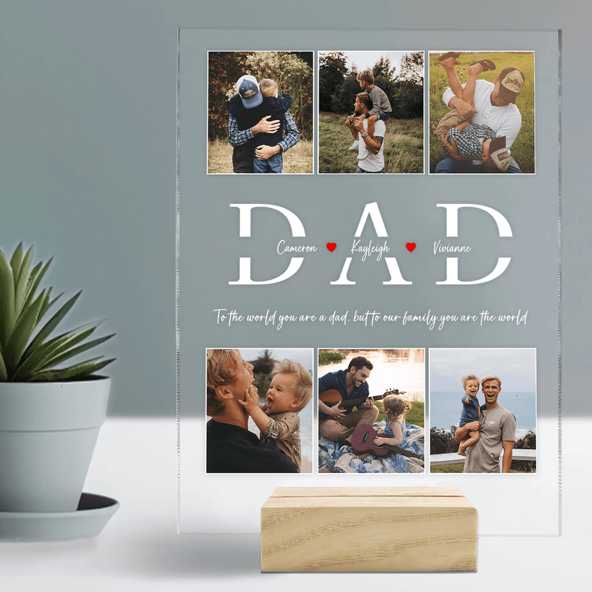 Best Papa Ever - Custom Photo DAD LED Night Light - Personalized Father's Day Gift for Dad, Papa, Grandpa, Daddy, Dada