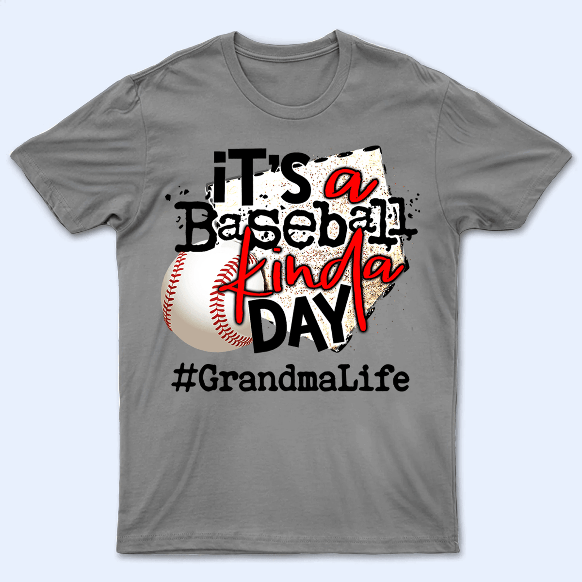 It&#39;s A Baseball/Softball Kinda Day - Personalized Custom T Shirt - Gift for Grandma/Nana/Mimi, Mom, Wife, Grandparent - Suzitee Store