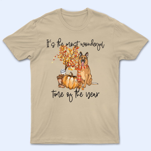 It's The Most Wonderful Time Of The Year - Custom T-Shirt - Personalized Gifts for Dog Owner & Lover, Dog Mom, Dog Dad | Autumn/Fall