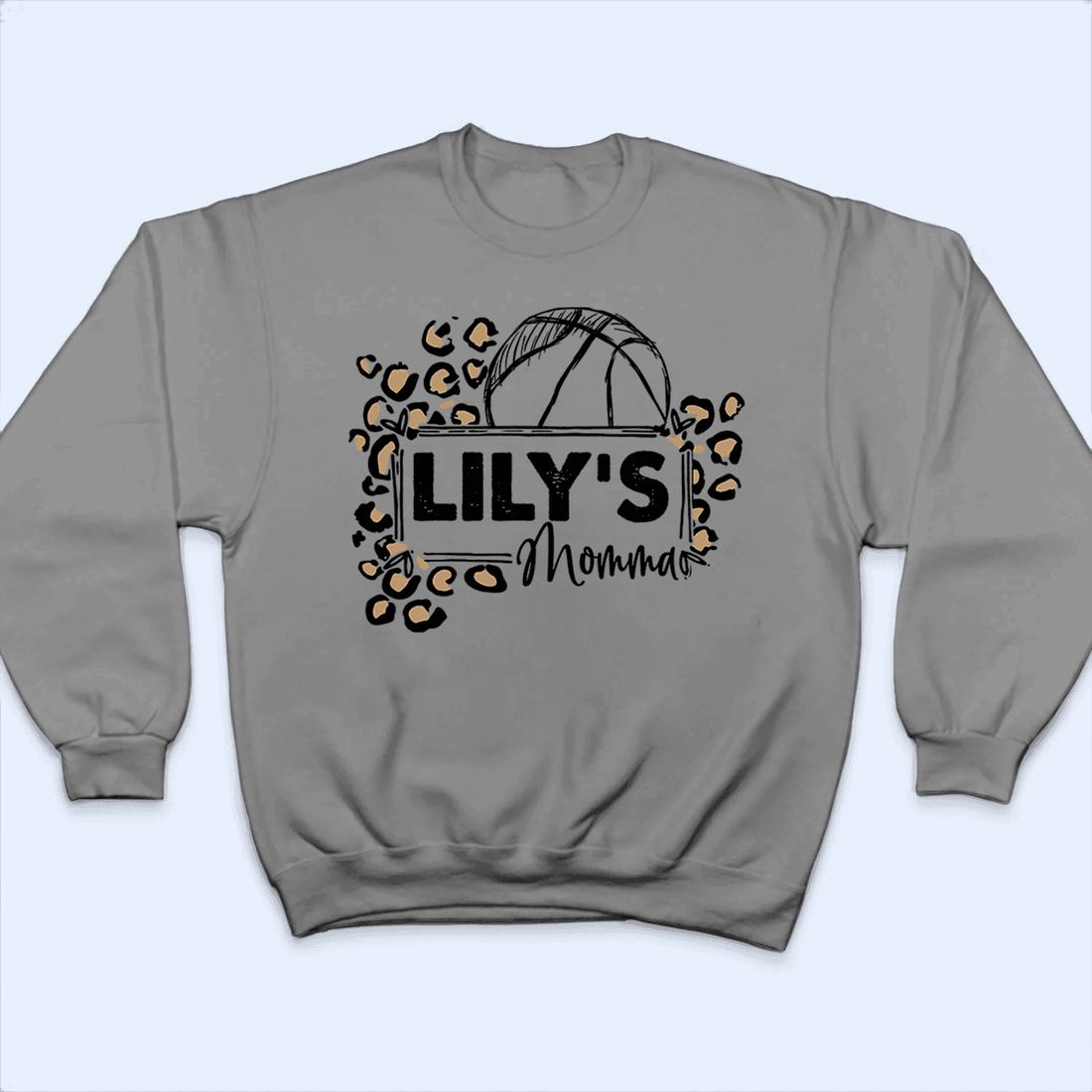 Leopard Print Sport Mom Design - Baseball/Softball/Football Personalized Custom T Shirt - Gift for Grandma/Nana/Mimi, Mom, Wife, Grandparent - Suzitee Store