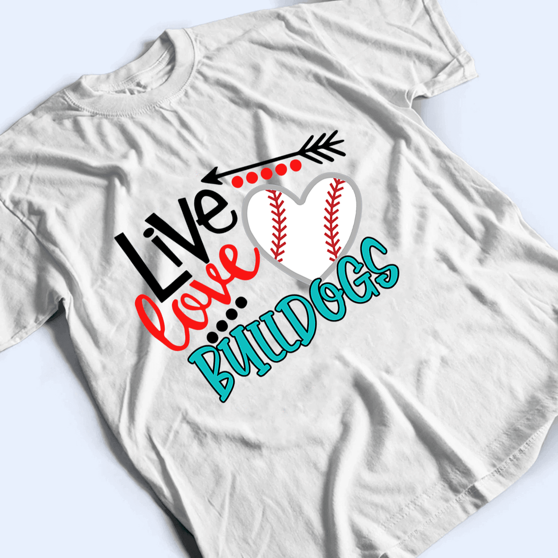 Personalized Live Love Mascot t-shirt, alternate view 3
