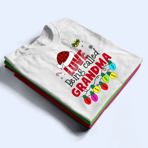 Love Being Called Grandma - Christmas With Lights Kids - Personalized Custom T Shirt - Birthday, Loving, Funny Gift for Grandma/Nana/Mimi, Mom, Wife, Grandparent - Suzitee Store