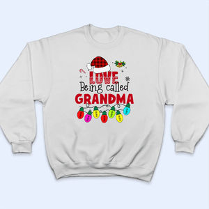 Love Being Called Grandma - Christmas With Lights Kids - Personalized Custom T Shirt - Birthday, Loving, Funny Gift for Grandma/Nana/Mimi, Mom, Wife, Grandparent - Suzitee Store