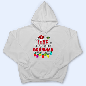 Love Being Called Grandma - Christmas With Lights Kids - Personalized Custom T Shirt - Birthday, Loving, Funny Gift for Grandma/Nana/Mimi, Mom, Wife, Grandparent - Suzitee Store