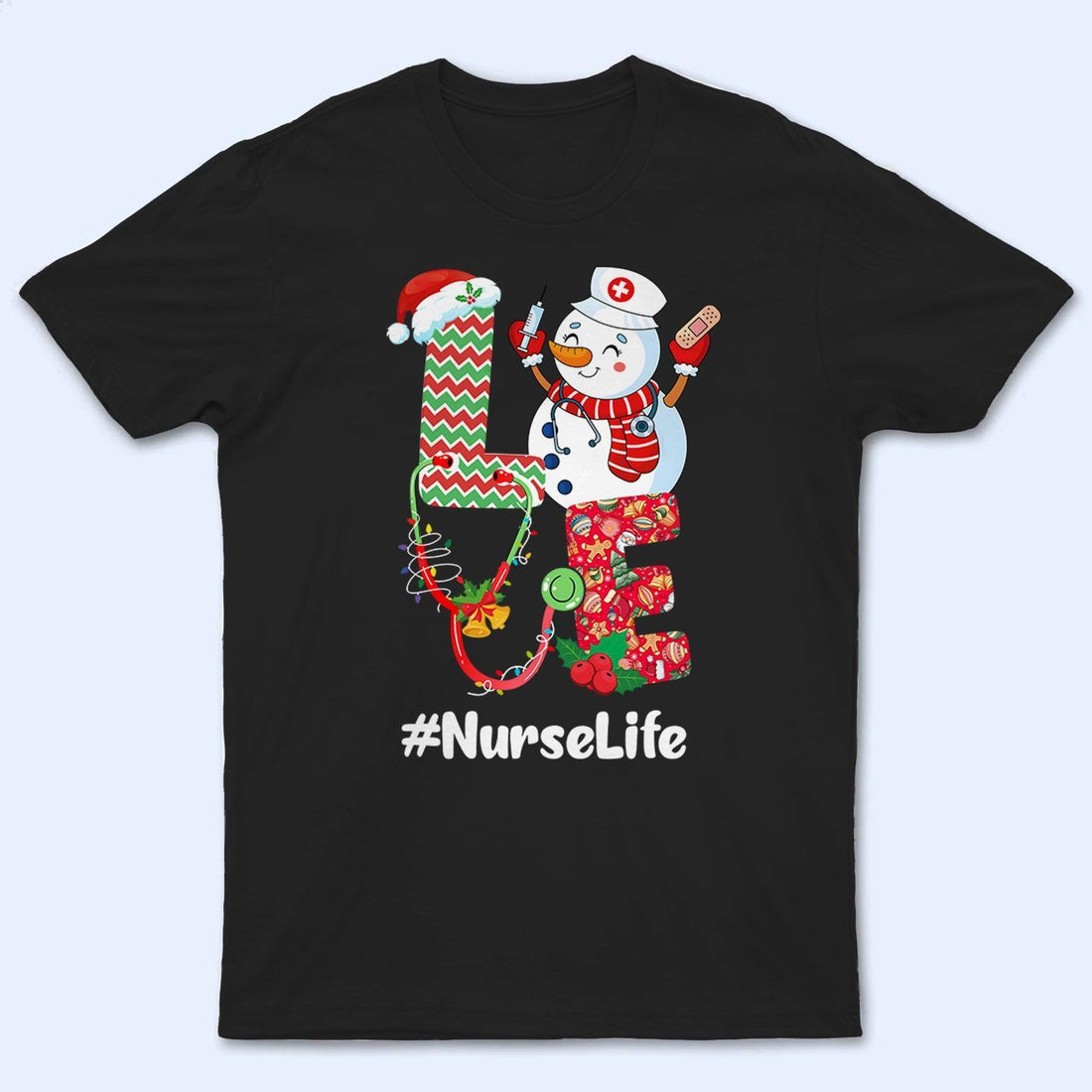 Personalized LOVE Christmas t-shirt, alternate view 2
