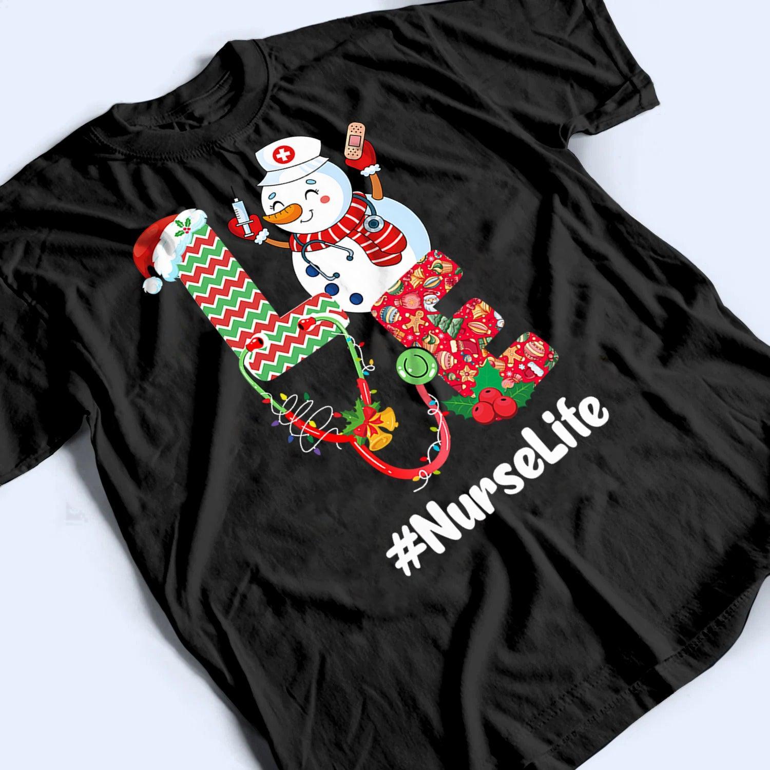 LOVE Christmas - Personalized Custom T Shirt - Birthday, Loving, Funny Gift for Nurse, CNA, Healthcare, Registered RN - Suzitee Store