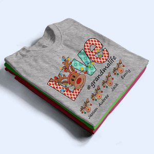 Love Little Reindeers - Personalized Custom T Shirt - Christmas, Birthday, Loving, Funny Gift for Grandma/Nana/Mimi, Mom, Wife, Grandparent - Suzitee Store