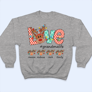 Love Little Reindeers - Personalized Custom T Shirt - Christmas, Birthday, Loving, Funny Gift for Grandma/Nana/Mimi, Mom, Wife, Grandparent - Suzitee Store