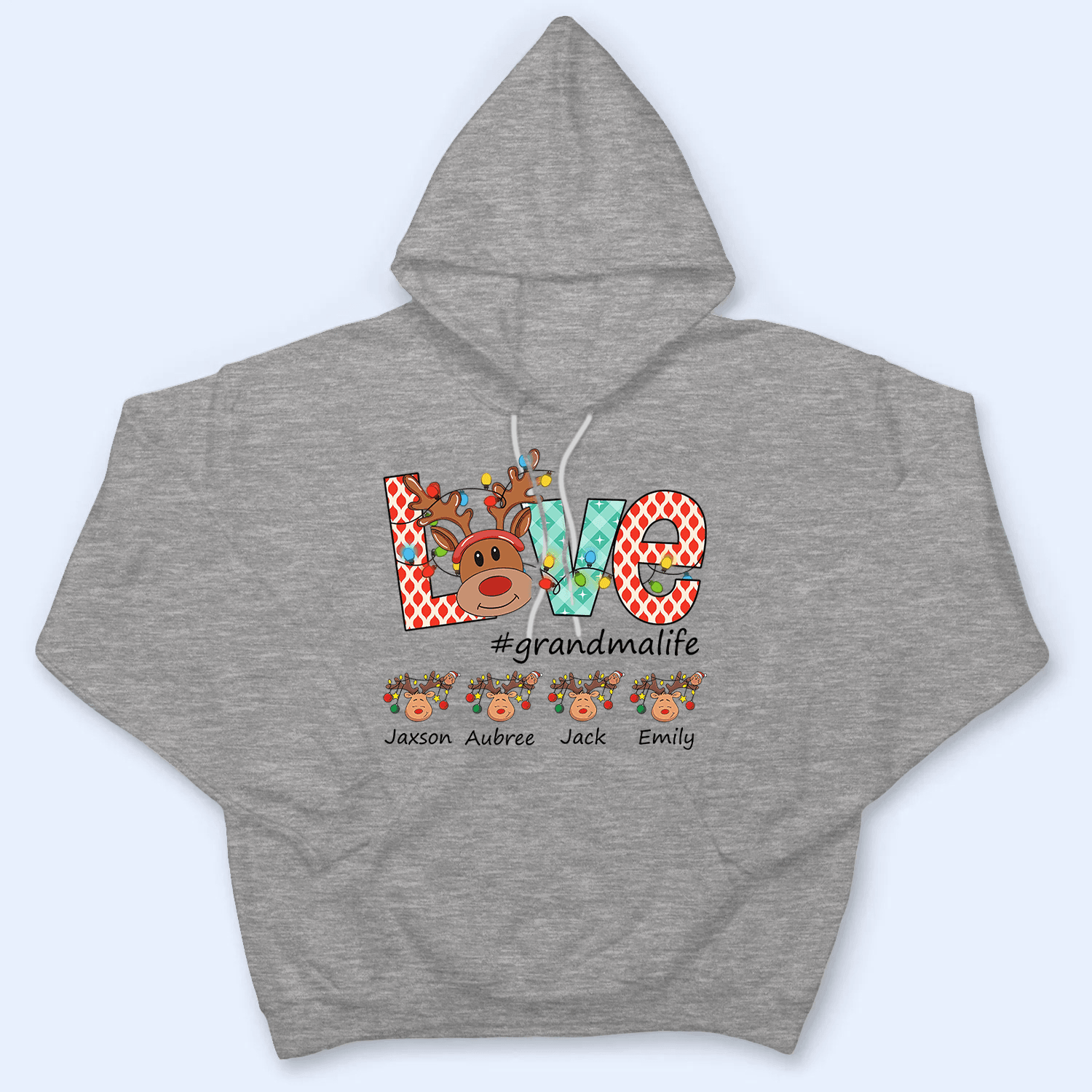 Love Little Reindeers - Personalized Custom T Shirt - Christmas, Birthday, Loving, Funny Gift for Grandma/Nana/Mimi, Mom, Wife, Grandparent - Suzitee Store