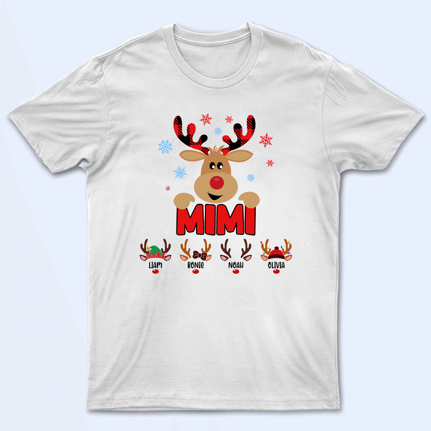Lovely Reindeer Squad - Personalized Custom T Shirt - Birthday, Loving, Funny Gift for Grandma/Nana/Mimi, Mom, Wife, Grandparent - Suzitee Store