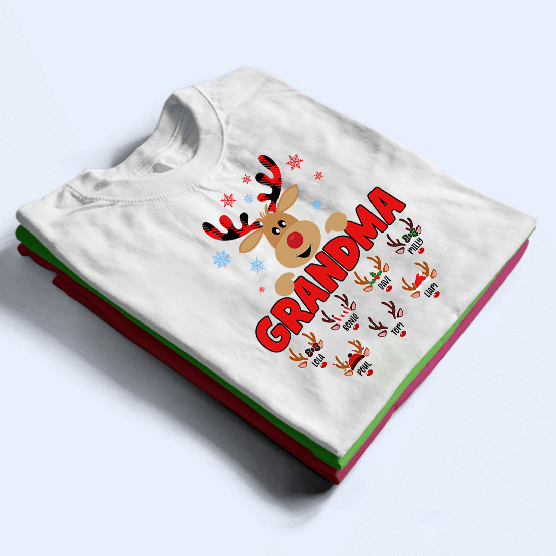 Lovely Reindeer Squad - Personalized Custom T Shirt - Birthday, Loving, Funny Gift for Grandma/Nana/Mimi, Mom, Wife, Grandparent - Suzitee Store