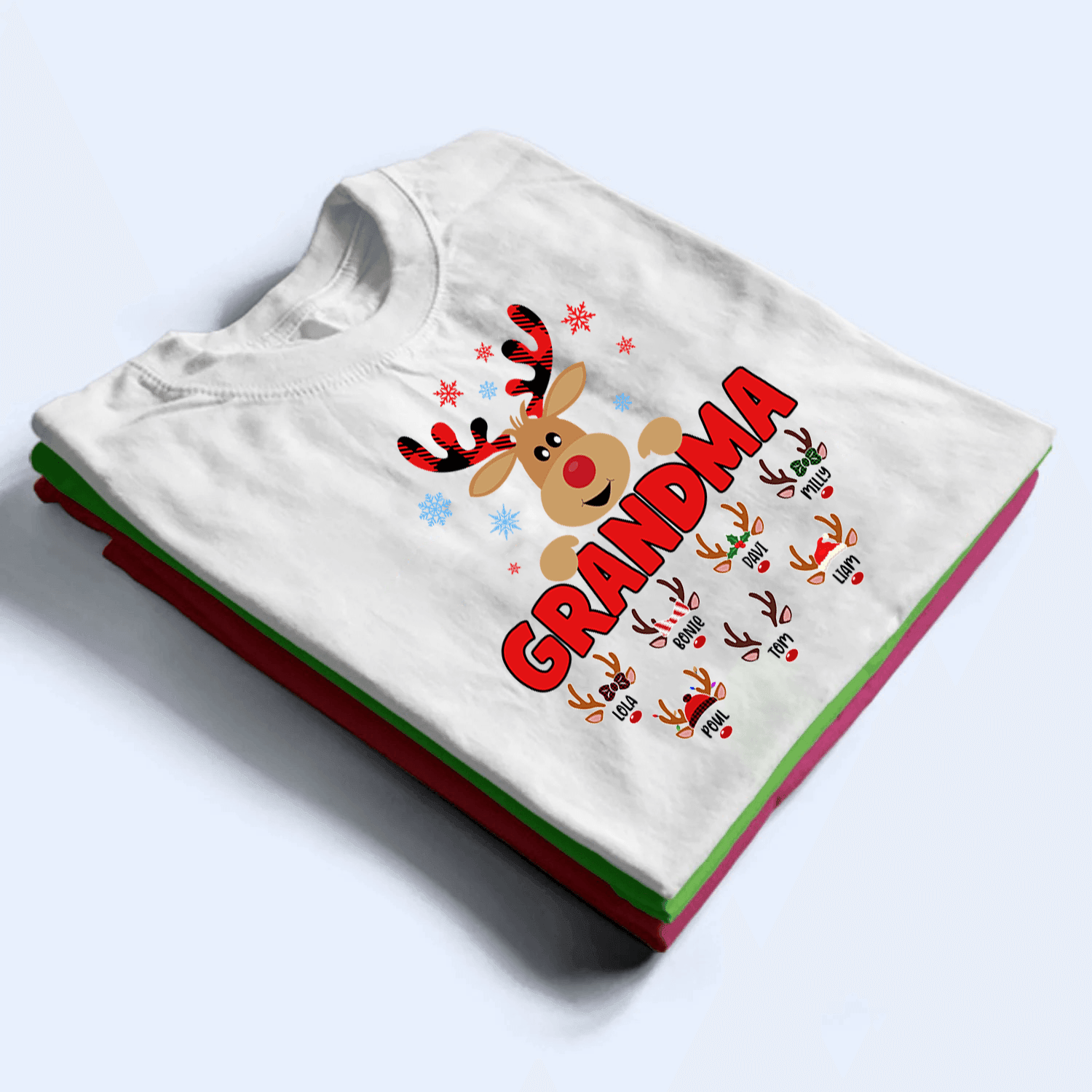 Lovely Reindeer Squad - Personalized Custom T Shirt - Birthday, Loving, Funny Gift for Grandma/Nana/Mimi, Mom, Wife, Grandparent - Suzitee Store