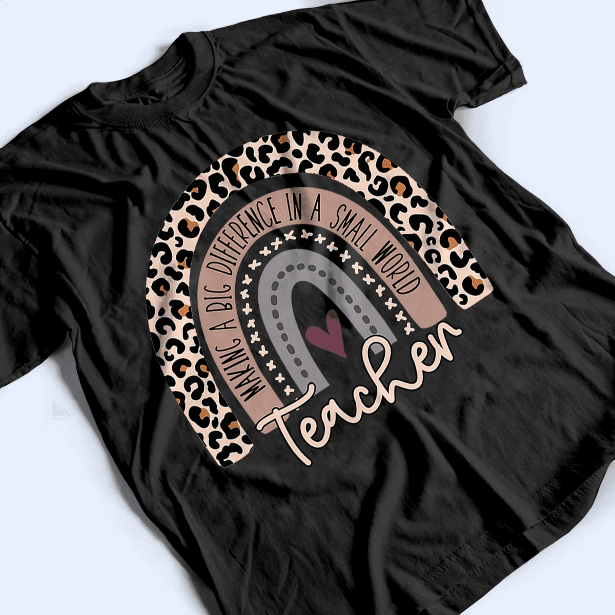 Making A Big Difference In A Small World - Personalized Custom T Shirt - Birthday, Loving, Funny Gift for Teacher, Kindergarten, Preschool, Pre K, Paraprofessional - Suzitee Store