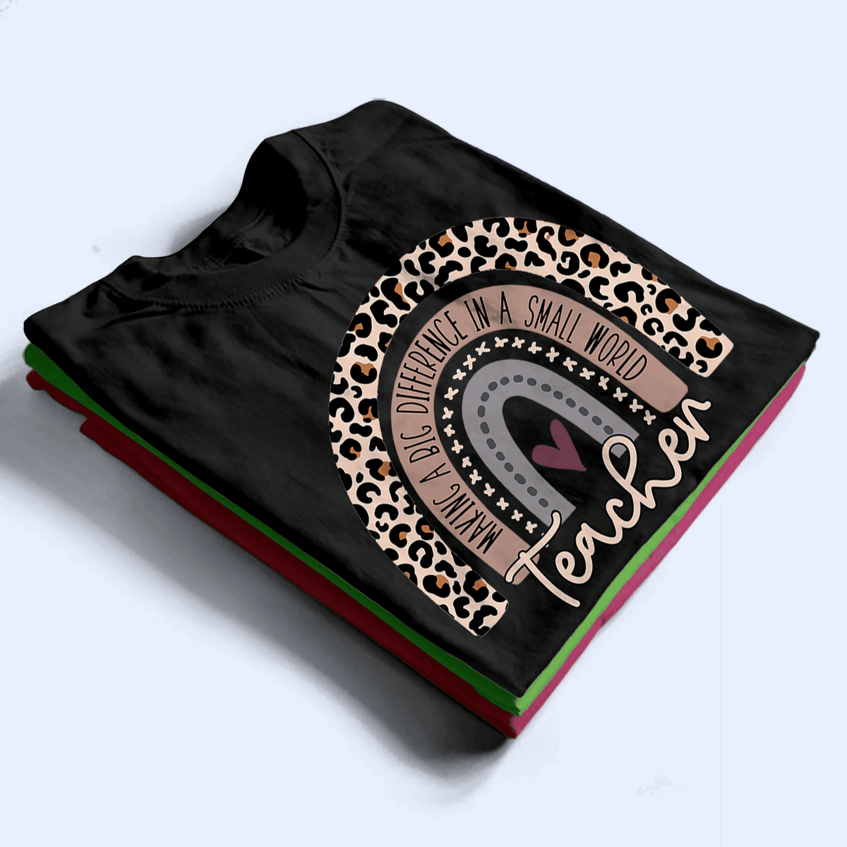 Making A Big Difference In A Small World - Personalized Custom T Shirt - Birthday, Loving, Funny Gift for Teacher, Kindergarten, Preschool, Pre K, Paraprofessional - Suzitee Store