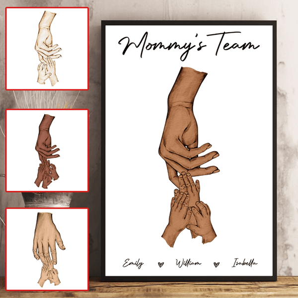 Mom Holding Kid's Hands - Custom Canvas Prints - Personalized Gift for Mother's Day, Birthday, or Any Occasion