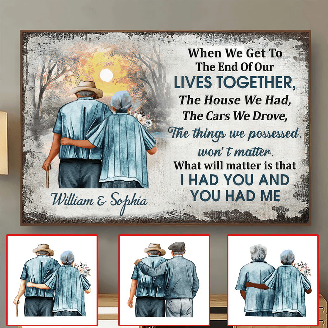 Together To The End - Custom Canvas Prints - Personalized Gift For Grandparent, Couple, Valentine, Anniversary, Husband, Wife, Her/Him 1