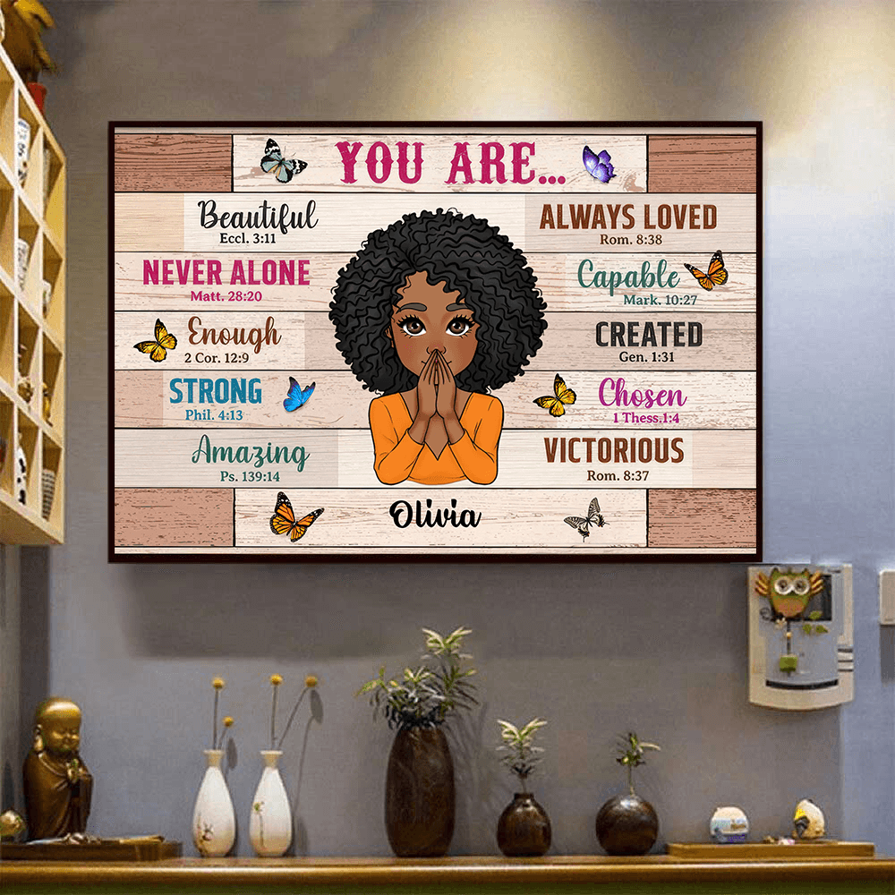 Custom Inspirational Wall Art - Bible Verses - Personalized Canvas Prints Gift for Women, Mom, Wife, Daughter, Girlfriend, Christian 3