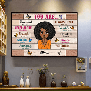 You Are Beautiful Woman - Personalized Horizontal Poster - Gift for Black Woman, Black Girl, African American, Black History Month, Juneteenth - Suzitee Store