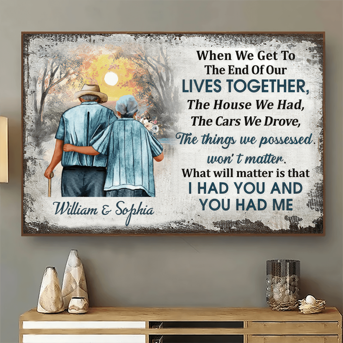 Custom Photo When We Get To The End, Personalized Family Gift For Couples, Valentine, Anniversary, Husband Wife, Her/Him, Grandma/Grandpa, Grandparent | Poster - Suzitee Store