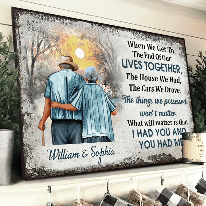 Together To The End - Custom Canvas Prints - Personalized Gift For Grandparent, Couple, Valentine, Anniversary, Husband, Wife, Her/Him 4