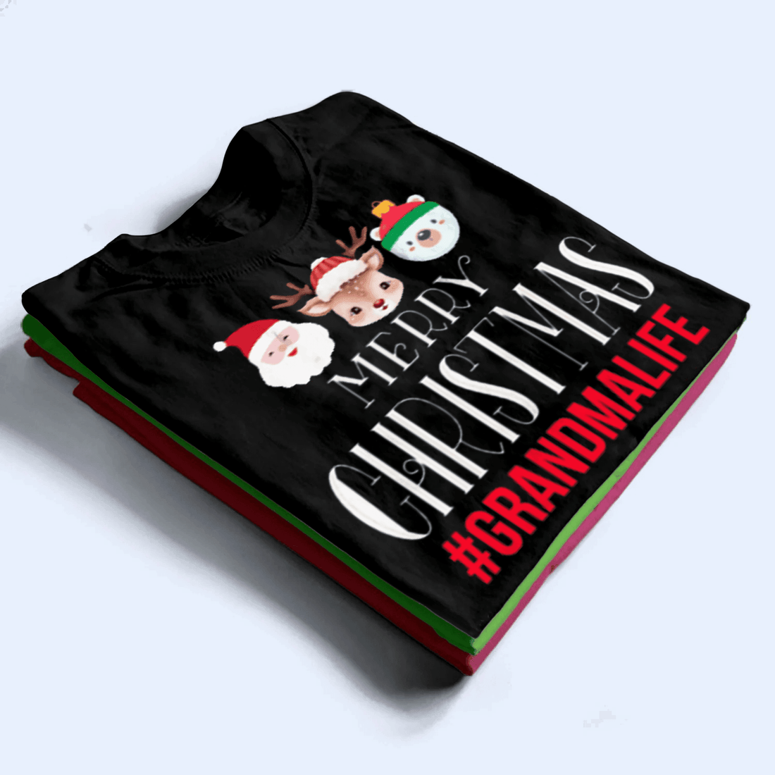 Merry Christmas - Personalized Custom T Shirt - Birthday, Loving, Funny Gift for Grandma/Nana/Mimi, Mom, Wife, Grandparent - Suzitee Store