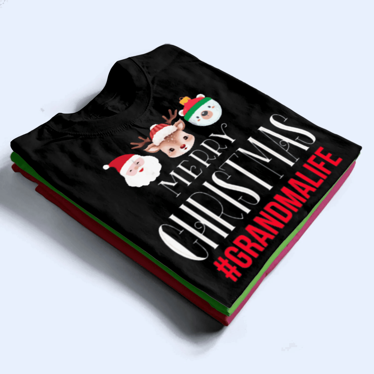 Merry Christmas - Personalized Custom T Shirt - Birthday, Loving, Funny Gift for Grandma/Nana/Mimi, Mom, Wife, Grandparent - Suzitee Store