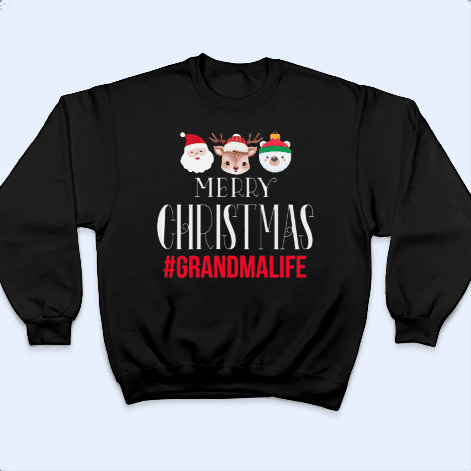 Merry Christmas - Personalized Custom T Shirt - Birthday, Loving, Funny Gift for Grandma/Nana/Mimi, Mom, Wife, Grandparent - Suzitee Store