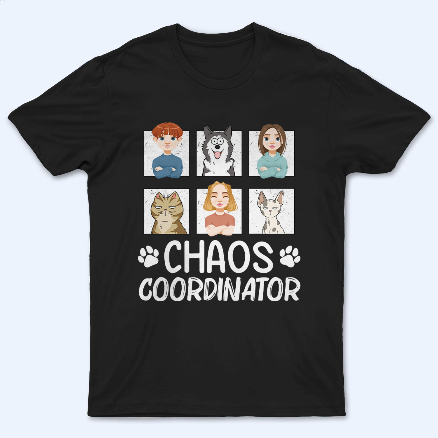 Chaos Coordinator - Personalized Custom T Shirt - Gift for Family Members, Mom/Dad, Grandma/Grandpa, Pet Lovers